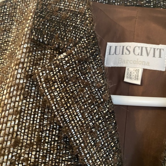 Metallic Tweed Blazer & Corset Set Frayed Hem 6 Elevated Luxury European Style - Picture 8 of 12